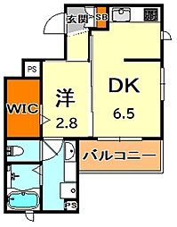 コンフォート御影本町 1DKの間取図画像
