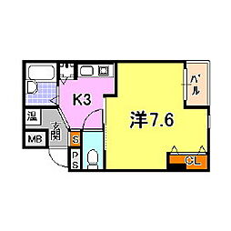 プレサンス神戸メリケンパーク前 1Kの間取図画像
