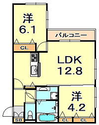 間取図画像 2LDK