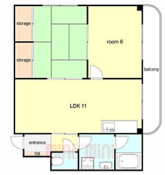 フローレンス甲子園 2LDKの間取図画像