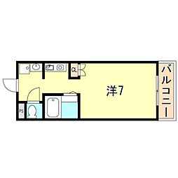 PARKHILLSKOBE ワンルームの間取図画像