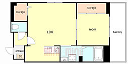 サンシエ神戸元町 1LDKの間取図画像