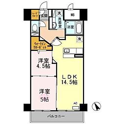 COCOMARINI 2LDKの間取図画像