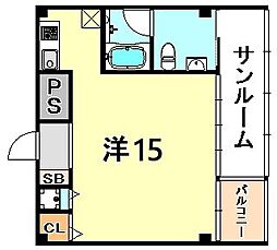 Y'sHOUSE三宮2 ワンルームの間取図画像