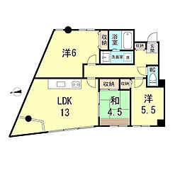 ベルツリー若草アネックス 3LDKの間取図画像