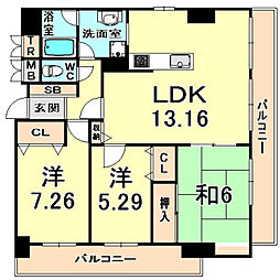 セントラルガーデンタワー 3LDKの間取図画像