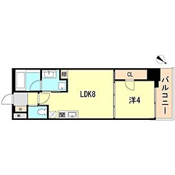 ブエナビスタ神戸駅前 1LDKの間取図画像