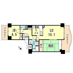 高取台ロイヤルマンション 2LDKの間取図画像
