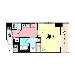 ロイズグラン神戸下沢通 1Kの間取図画像