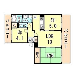 須磨コープ野村潮見台ハイツ 3LDKの間取図画像