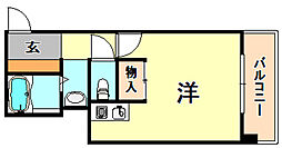 元町MGレヂデンス3 ワンルームの間取図画像