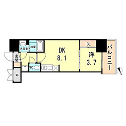 プレサンス神戸須佐野ハーバル 1LDKの間取図画像