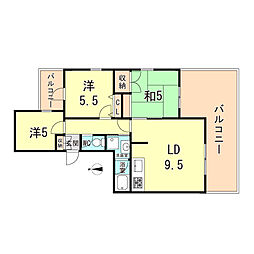 22番館 3LDKの間取図画像