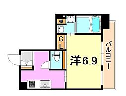 RESIDIA神戸元町 1Kの間取図画像