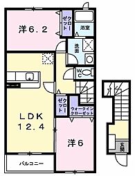 ラッフィナート・カーサ七番館 2LDKの間取図画像