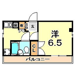 真弓ビル 1Kの間取図画像
