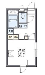レオパレス平野 1Kの間取図画像