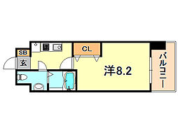 アプリーレ神戸元町 1Kの間取図画像