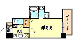 Casita神戸元町JP 1Kの間取図画像