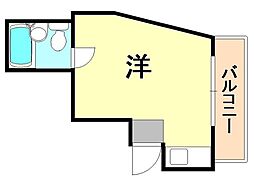 エルパラッツオ三宮 ワンルームの間取図画像