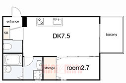 グルーブメゾン須磨東町 1DKの間取図画像