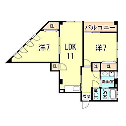 ラファミーユ 2LDKの間取図画像