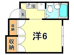 ARSUMA2 1Kの間取図画像