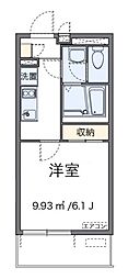 レオネクストCOZY 1Kの間取図画像