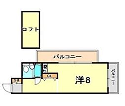 メゾンエルヴェ ワンルームの間取図画像
