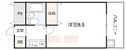 マンエイマンション 1Kの間取図画像