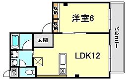 プリオーレリベルタ 1LDKの間取図画像