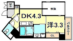 THEGRID北野坂 1DKの間取図画像