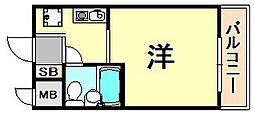 ライオンズマンション三宮 1Kの間取図画像