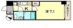セレニテ三宮 1Kの間取図画像