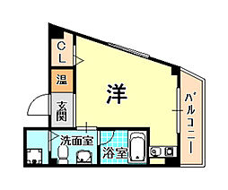 パイン神戸元町 ワンルームの間取図画像