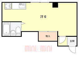 フラワーマンション ワンルームの間取図画像