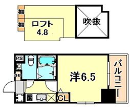 エステムコート神戸・県庁前4グランディオ 1Kの間取図画像