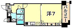 カイセイ神戸海岸通2 1DKの間取図画像