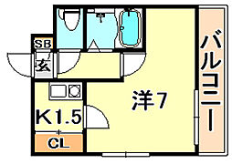 ときわ神田ハイツ 1Kの間取図画像