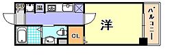 アルファレガロ兵庫 1Kの間取図画像