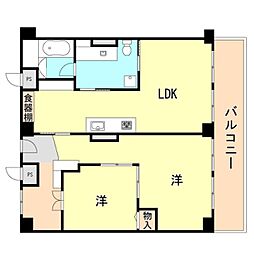 花隈ダイヤハイツ 2LDKの間取図画像