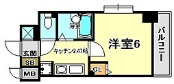エステムコート神戸西 1Kの間取図画像