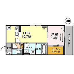 アトラエンテ御崎公園 1LDKの間取図画像