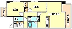サムティグランツ神戸 2LDKの間取図画像