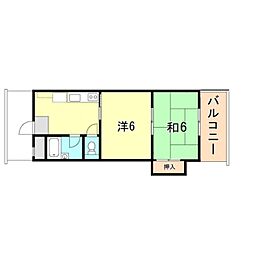グリーンビラ西代 2DKの間取図画像