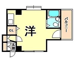 メゾンドゥロイ ワンルームの間取図画像