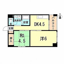 ルトワノワール 2DKの間取図画像