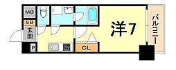 ファーストレジデンス三宮EAST 1Kの間取図画像