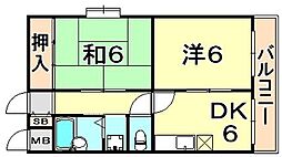 グランディアルネッサンス野崎通り 2DKの間取図画像