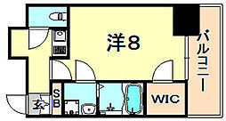 ララプレイス三宮ルミナージュ 1Kの間取図画像